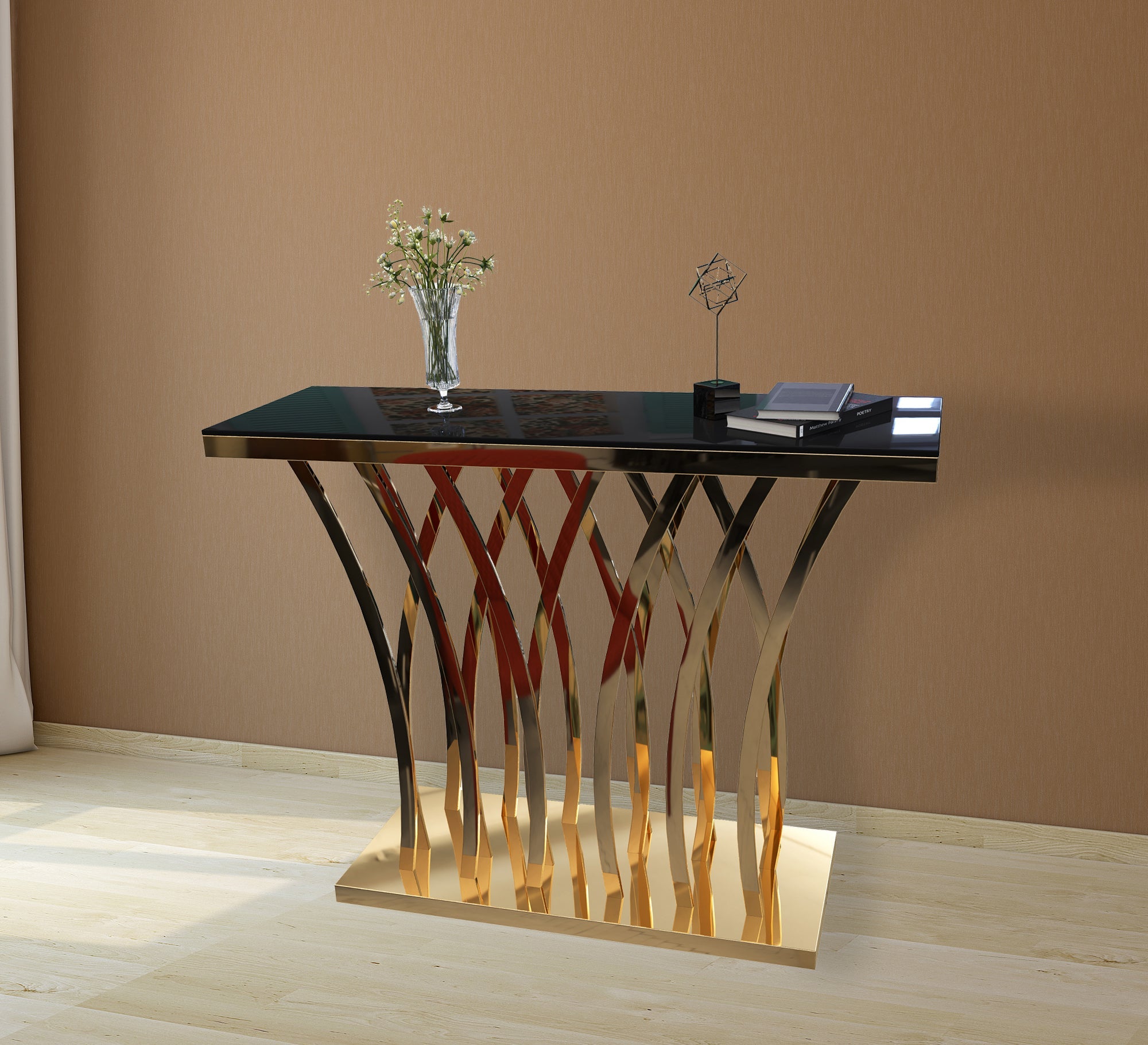 Console with lotus flower shape base - Vitrine Furniture - Furniture