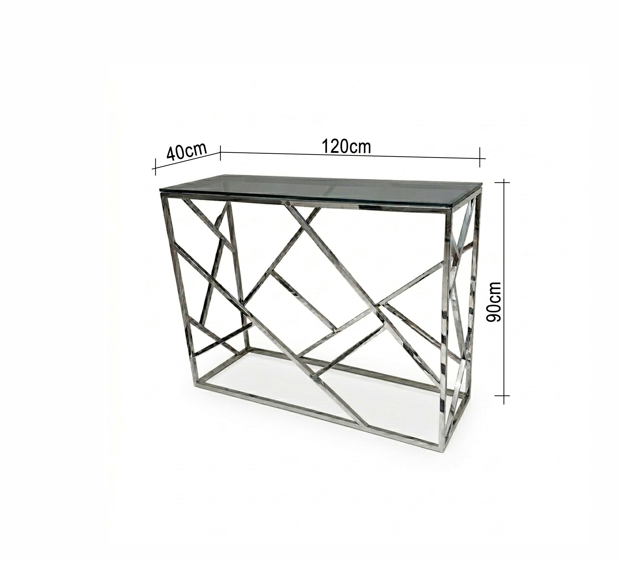 Console with silver interlocking decoration - Vitrine Furniture - Console