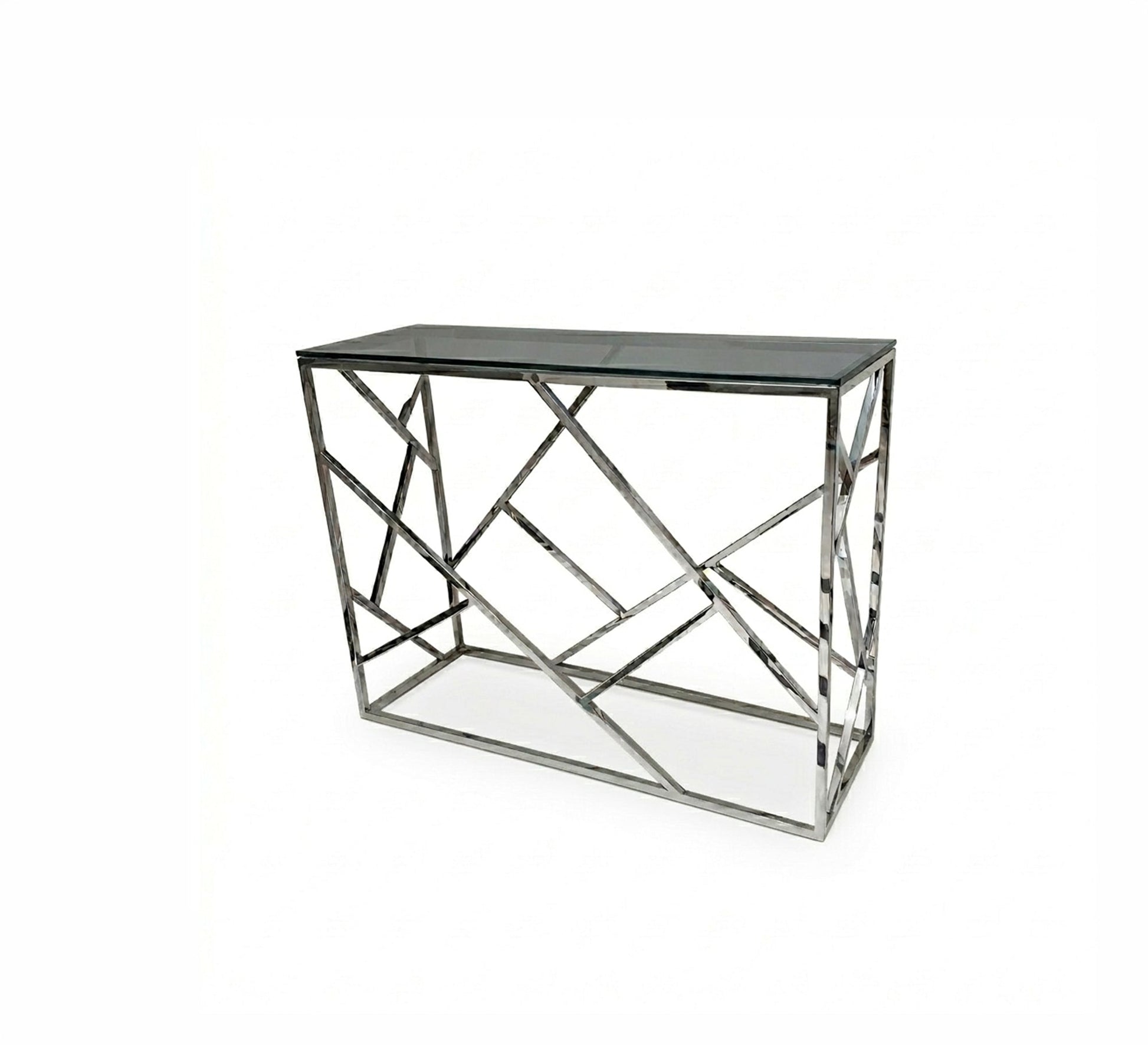 Console with silver interlocking decoration - Vitrine Furniture - Console