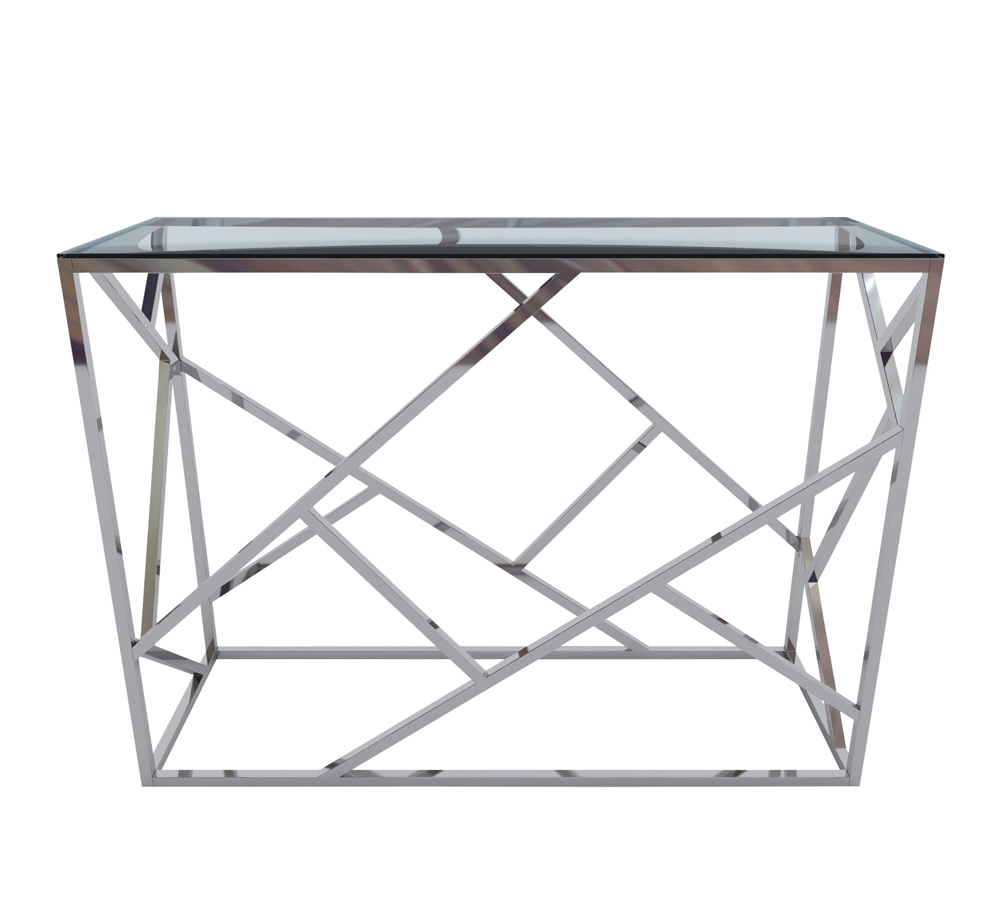 Console with silver interlocking decoration - Vitrine Furniture - Furniture