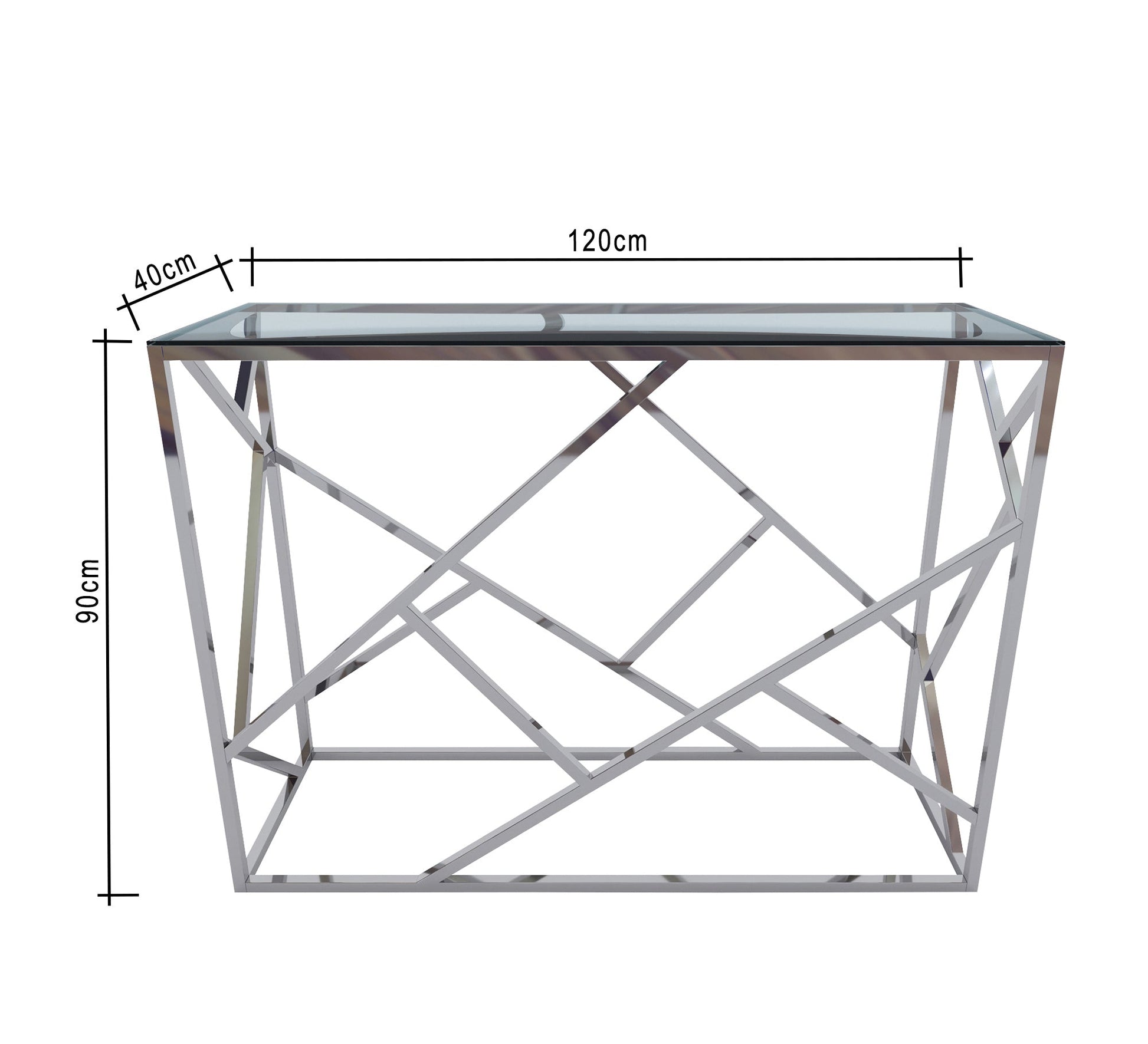 Console with silver interlocking decoration - Vitrine Furniture - Furniture
