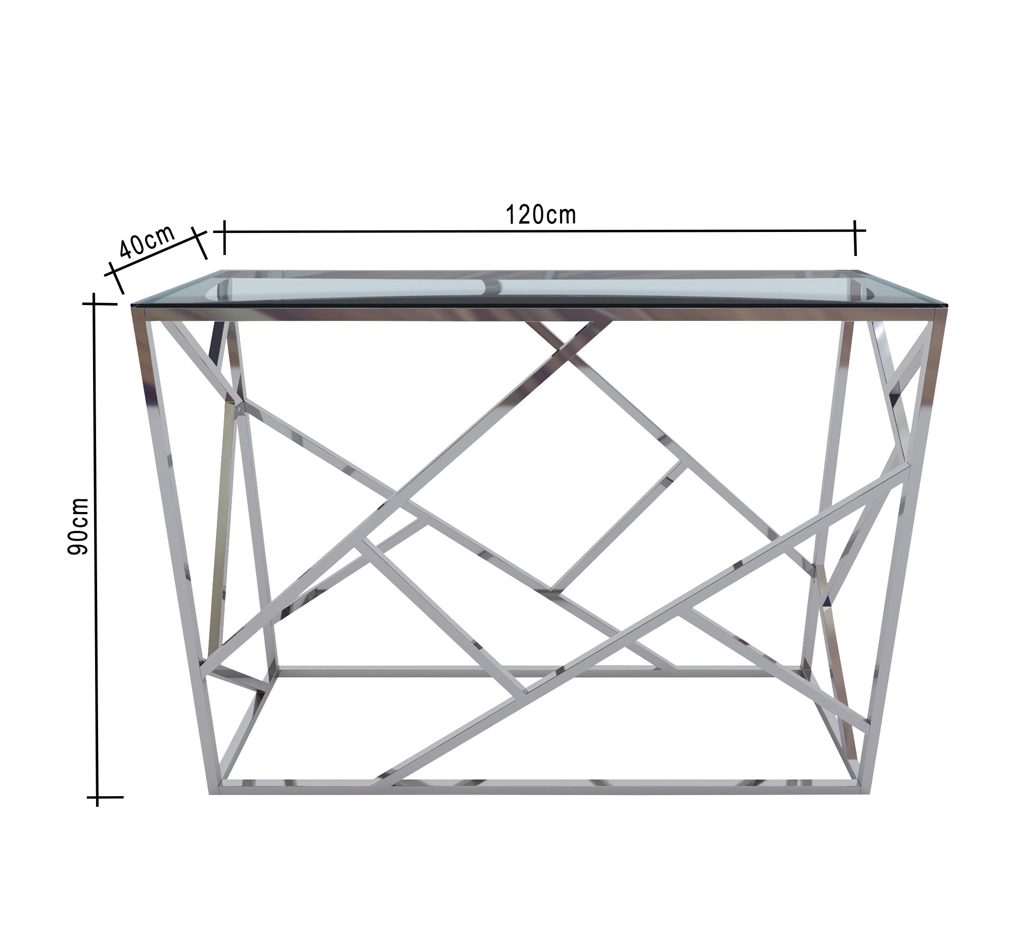 Console with silver interlocking decoration - Vitrine Furniture - Furniture