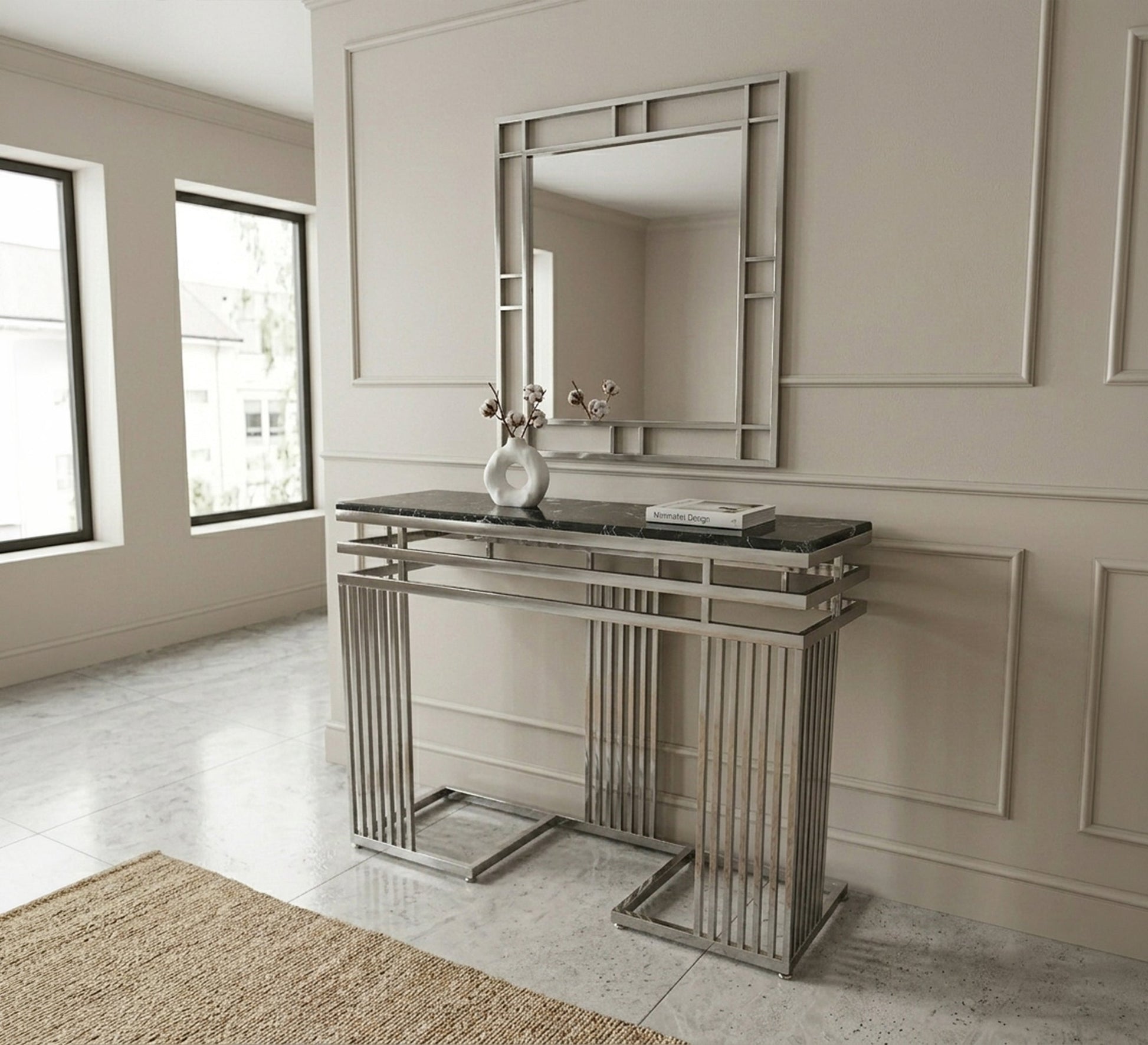 Console with silver mirror - Vitrine Furniture - Console