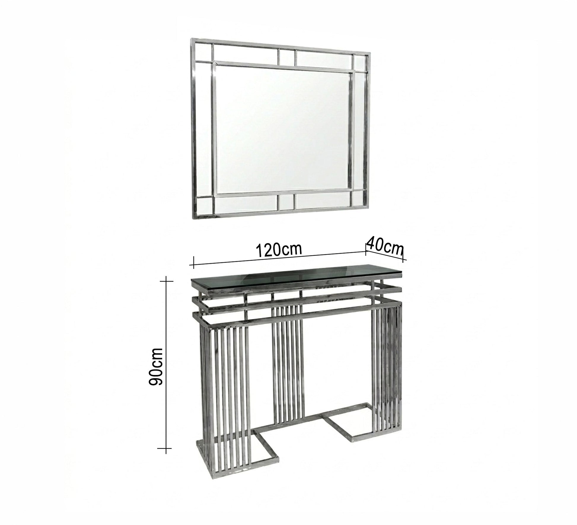 Console with silver mirror - Vitrine Furniture - Console