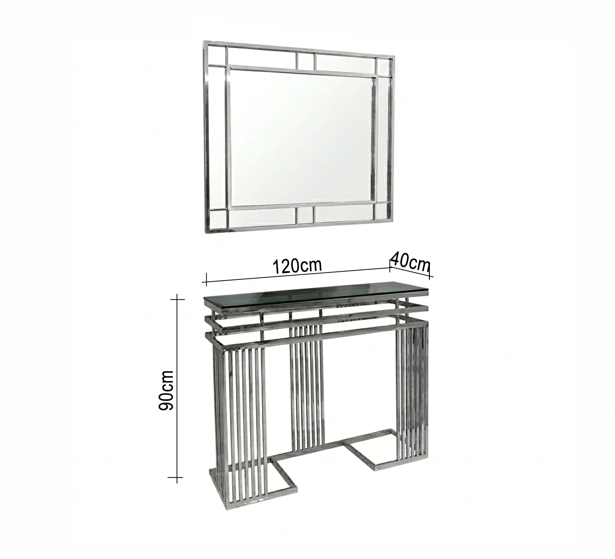 Console with silver mirror - Vitrine Furniture - Console