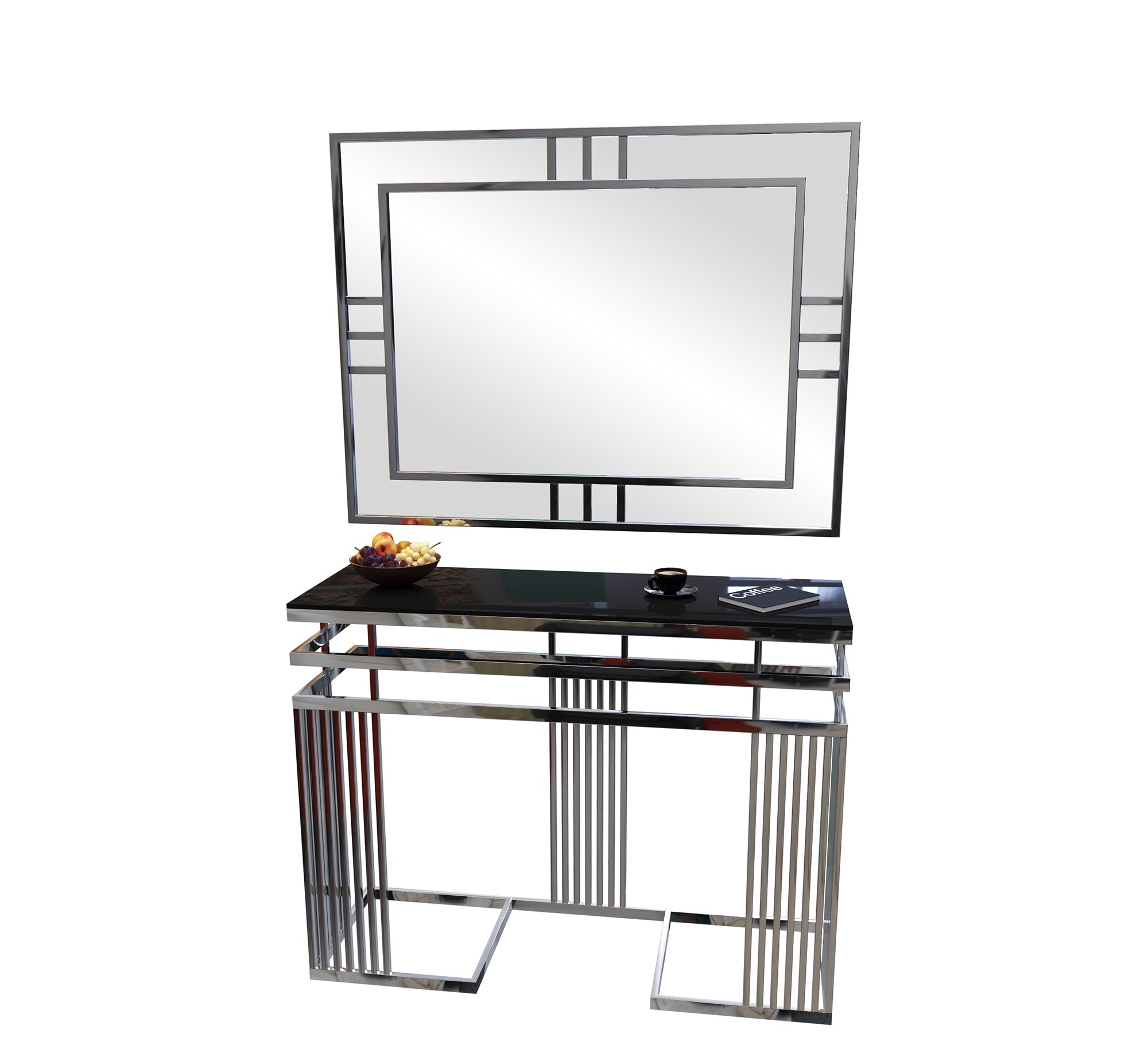 Console with silver mirror - Vitrine Furniture - Furniture