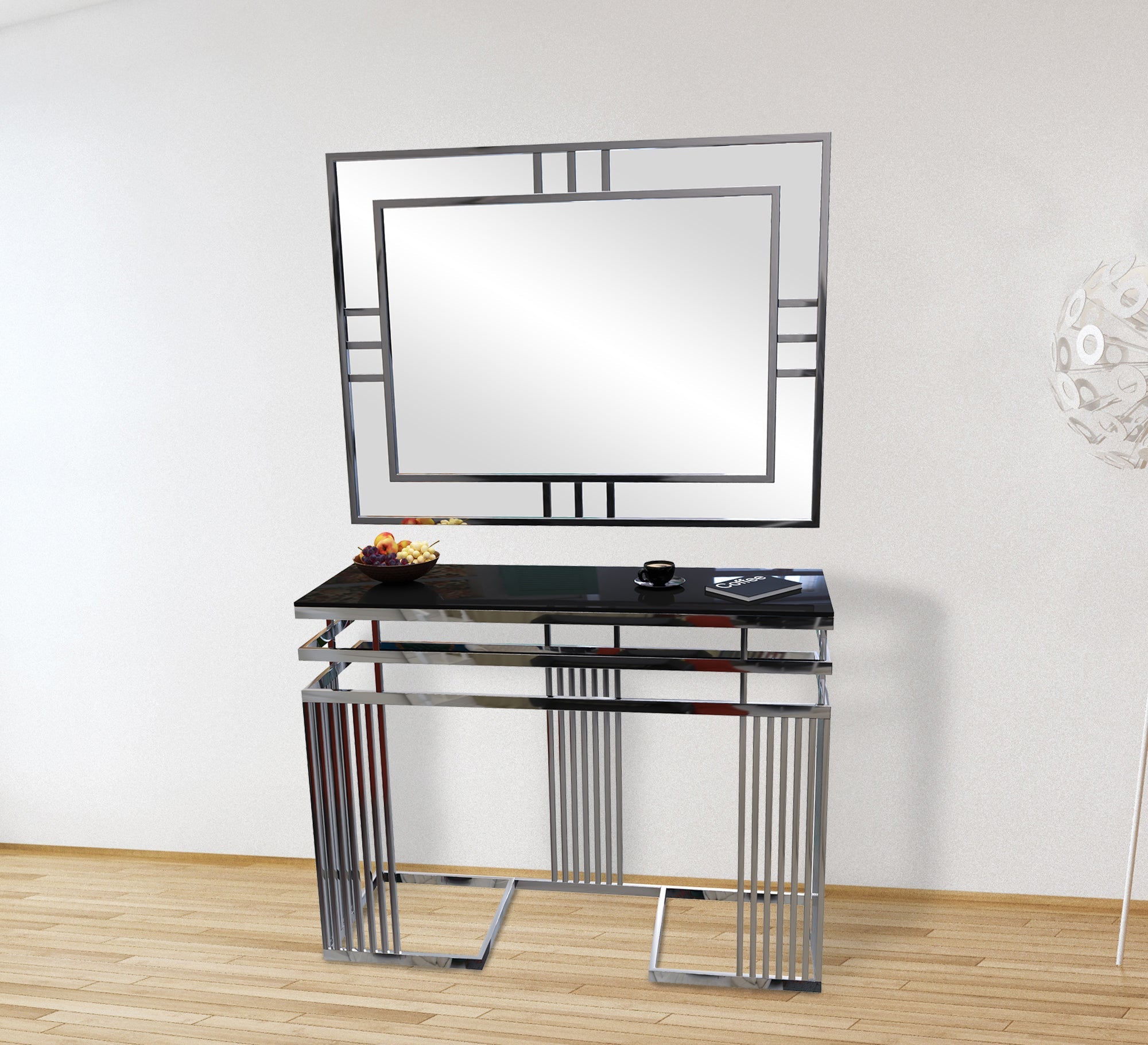 Console with silver mirror - Vitrine Furniture - Furniture