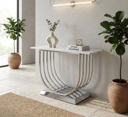 Console with silver U - shaped base - Vitrine Furniture - Console