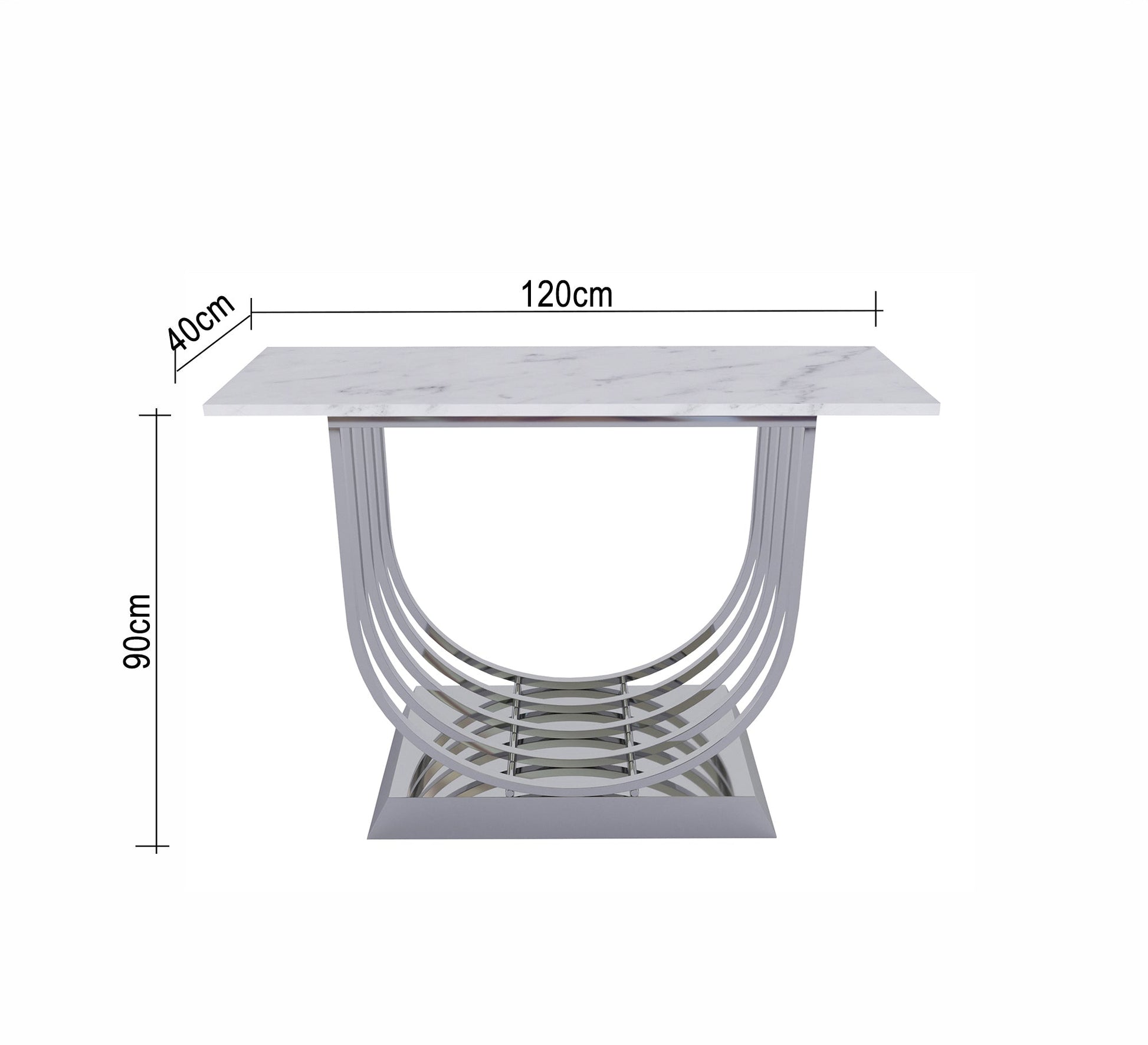 Console with silver U - shaped base - Vitrine Furniture - Console