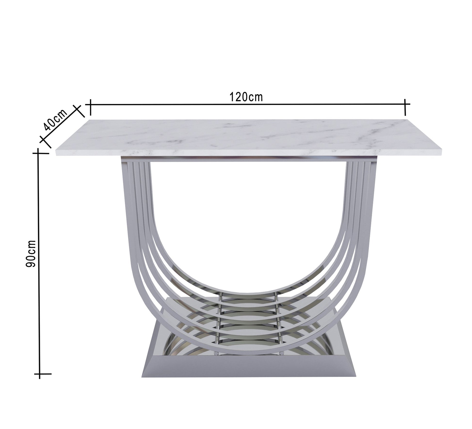 Console with silver U - shaped base - Vitrine Furniture - Furniture