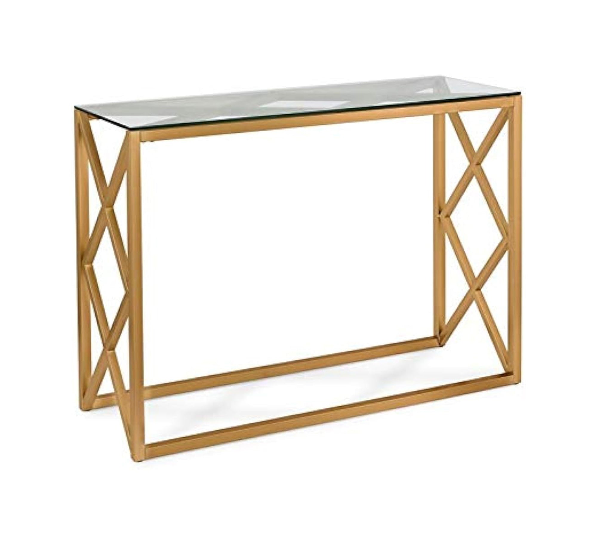 Console with X base in luxurious gold - Vitrine Furniture - Furniture