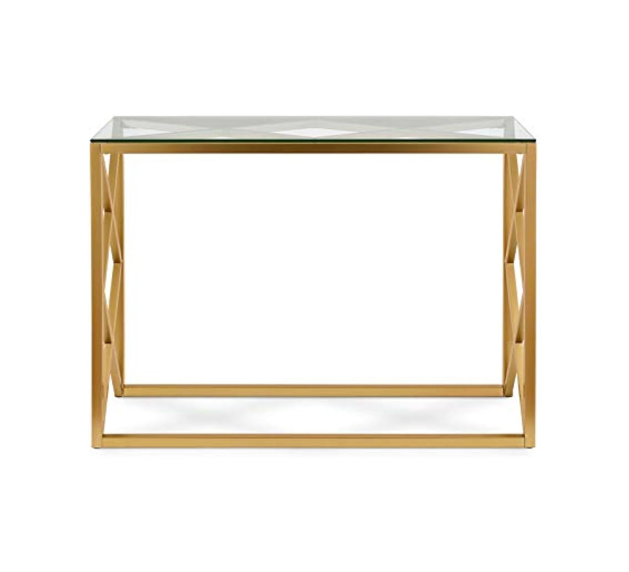 Console with X base in luxurious gold - Vitrine Furniture - Furniture