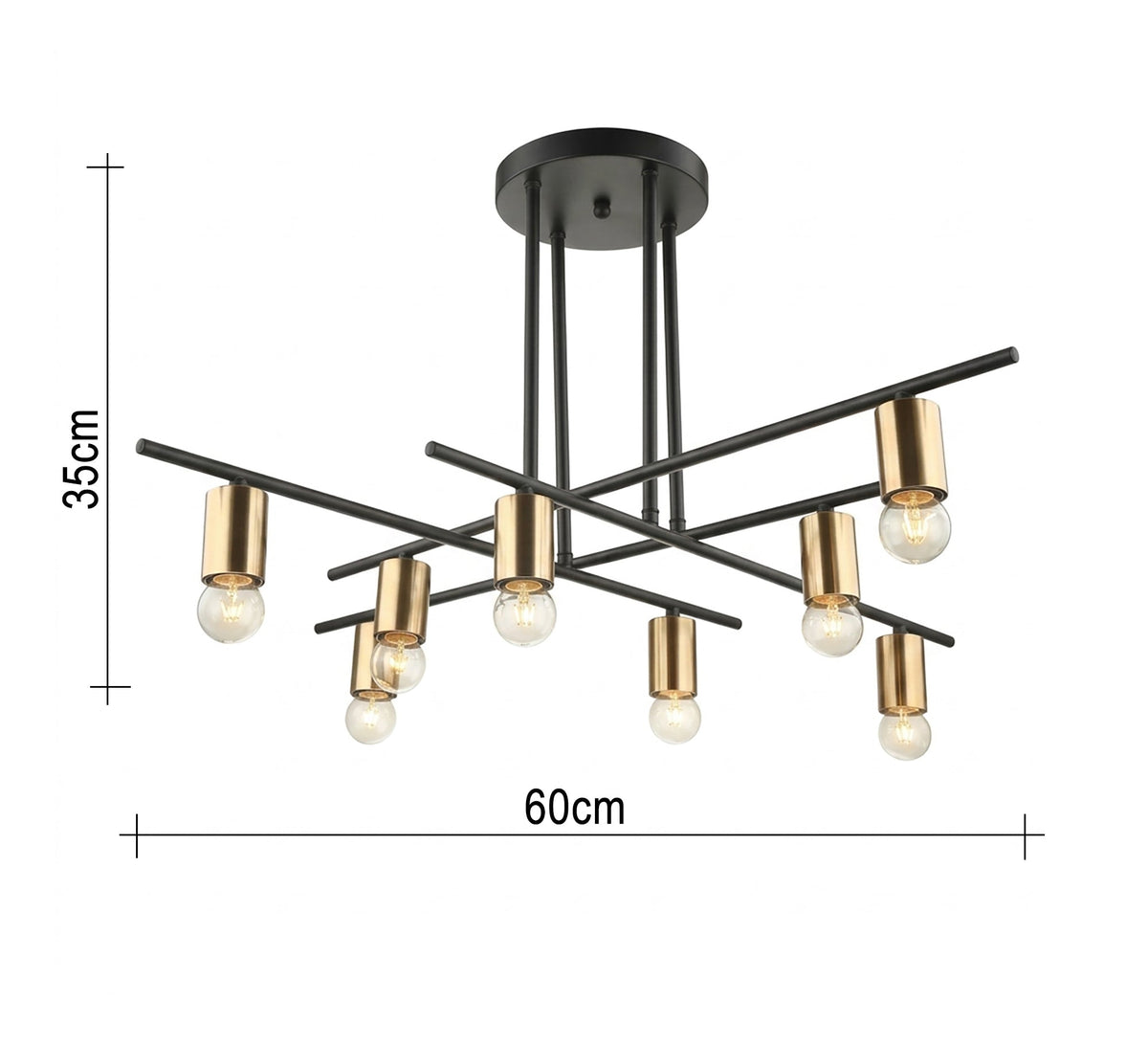 Contemporary, interconnected eight-arm ceiling chandelier - Vitrine Furniture - Ceiling lights