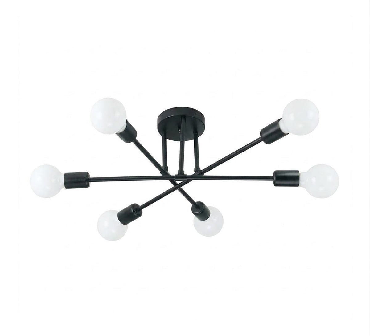 Contemporary six-light intertwined chandelier in black - Vitrine Furniture - Ceiling lights