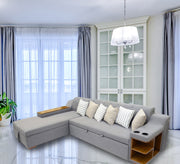 Corner Bed, Sofa, Built - In Table Combo - Vitrine Furniture - Sofa bed