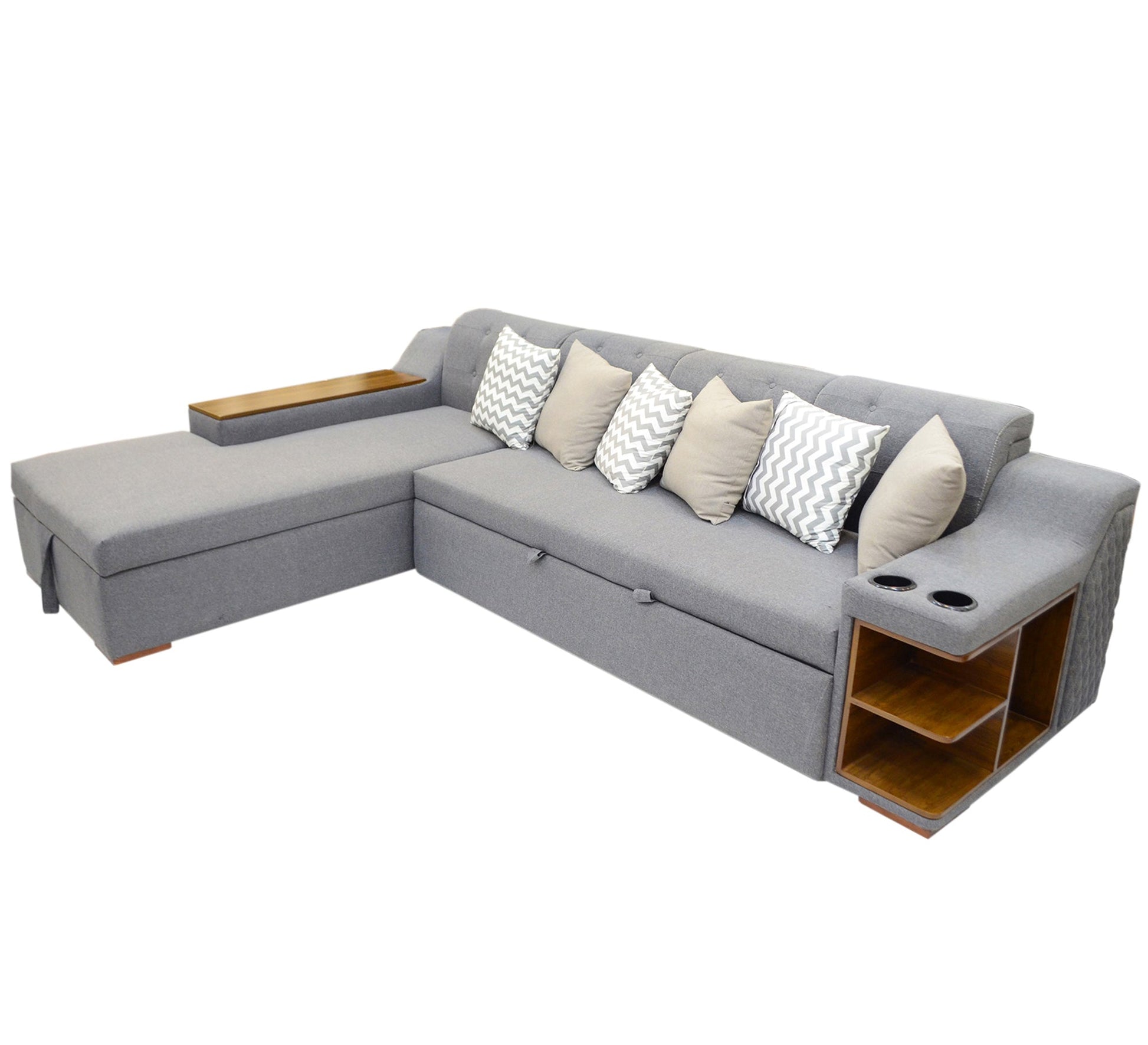 Corner Bed, Sofa, Built - In Table Combo - Vitrine Furniture - Sofa bed