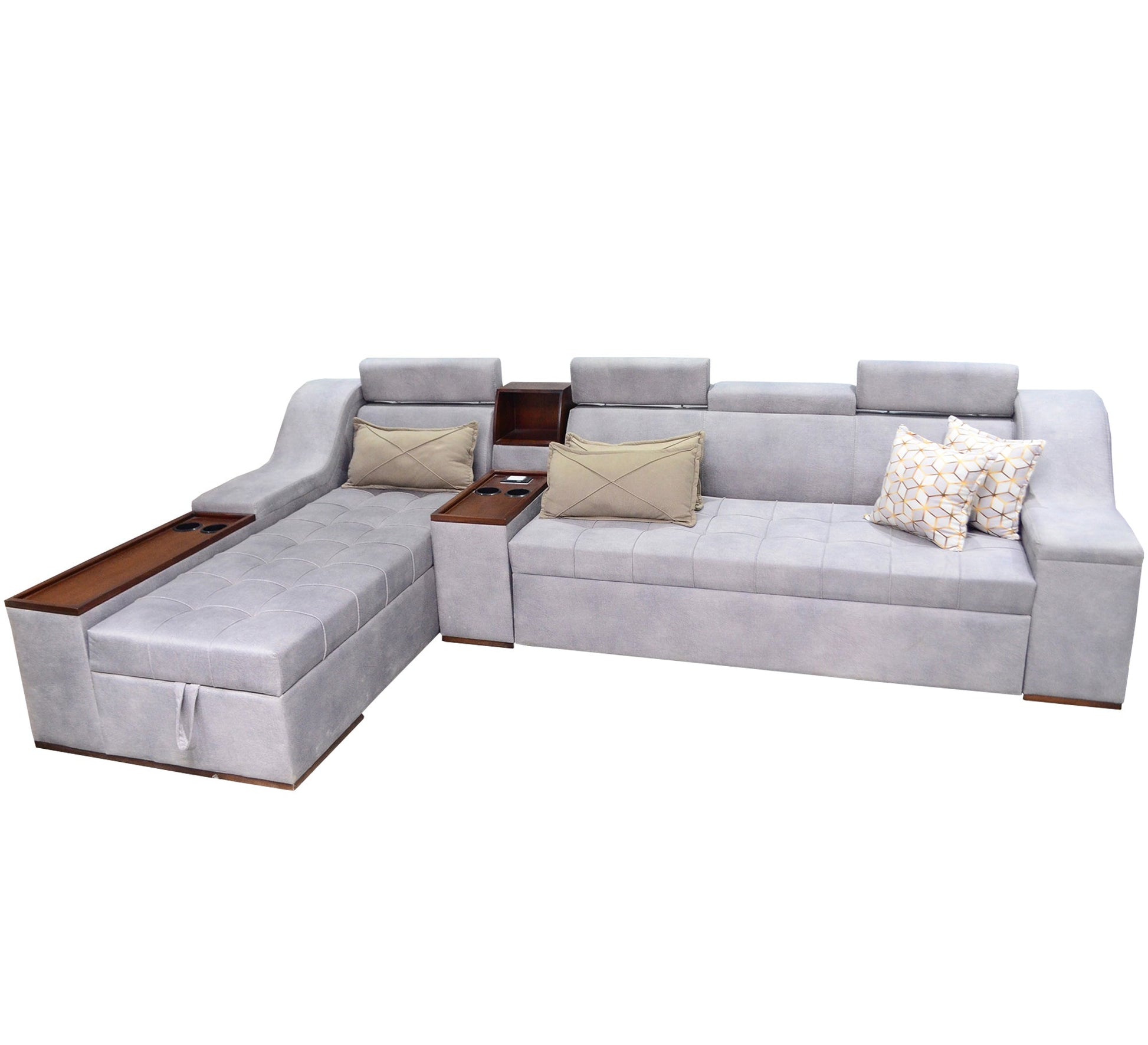 Corner Comfort Bed: Cloudy Hue, Elegant & Cozy Design - Vitrine Furniture - Sofa bed