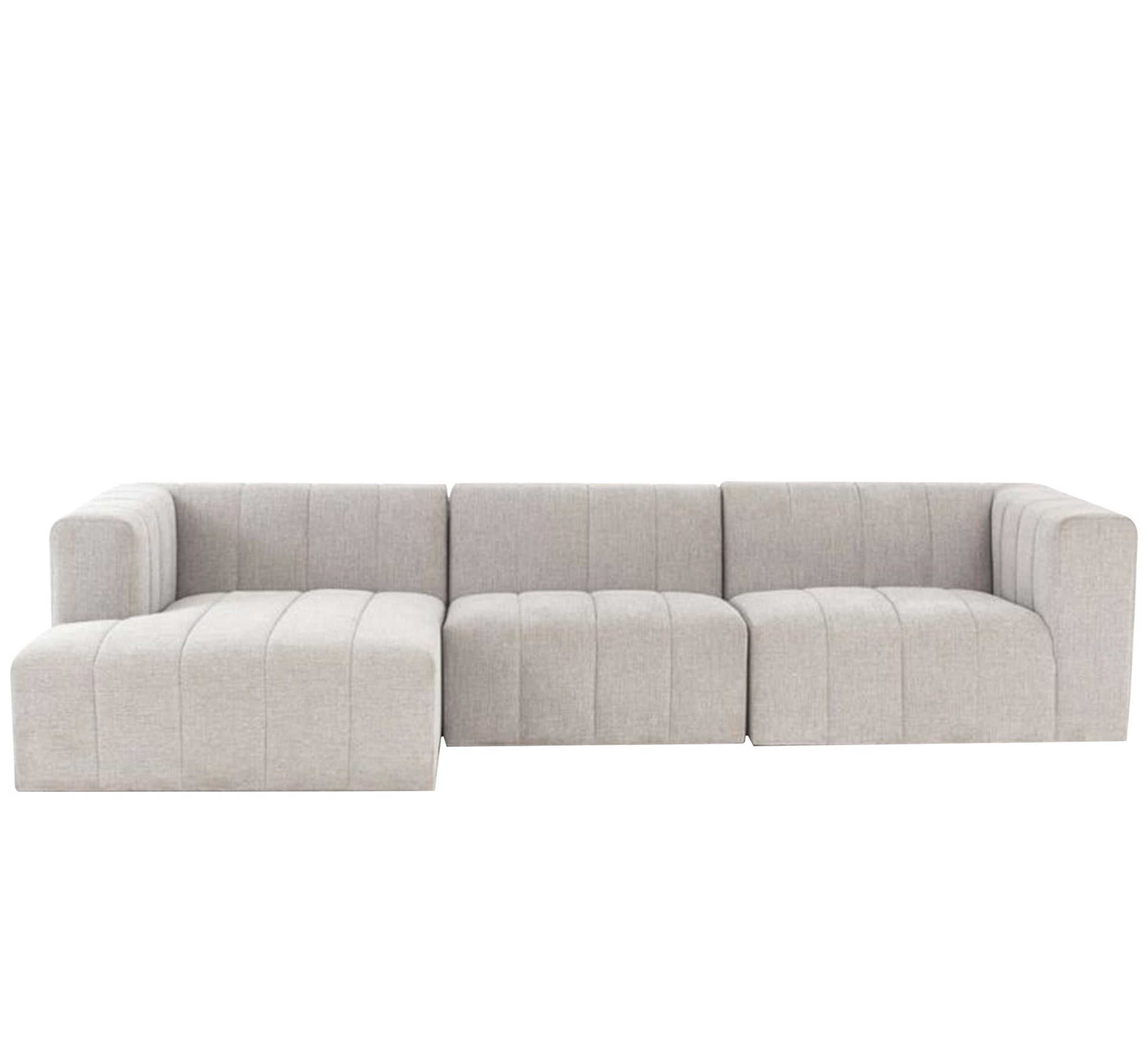 Corner elegant light gray - Vitrine Furniture - L - shape sofa set