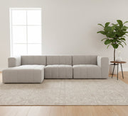 Corner elegant light gray - Vitrine Furniture - L - shape sofa set
