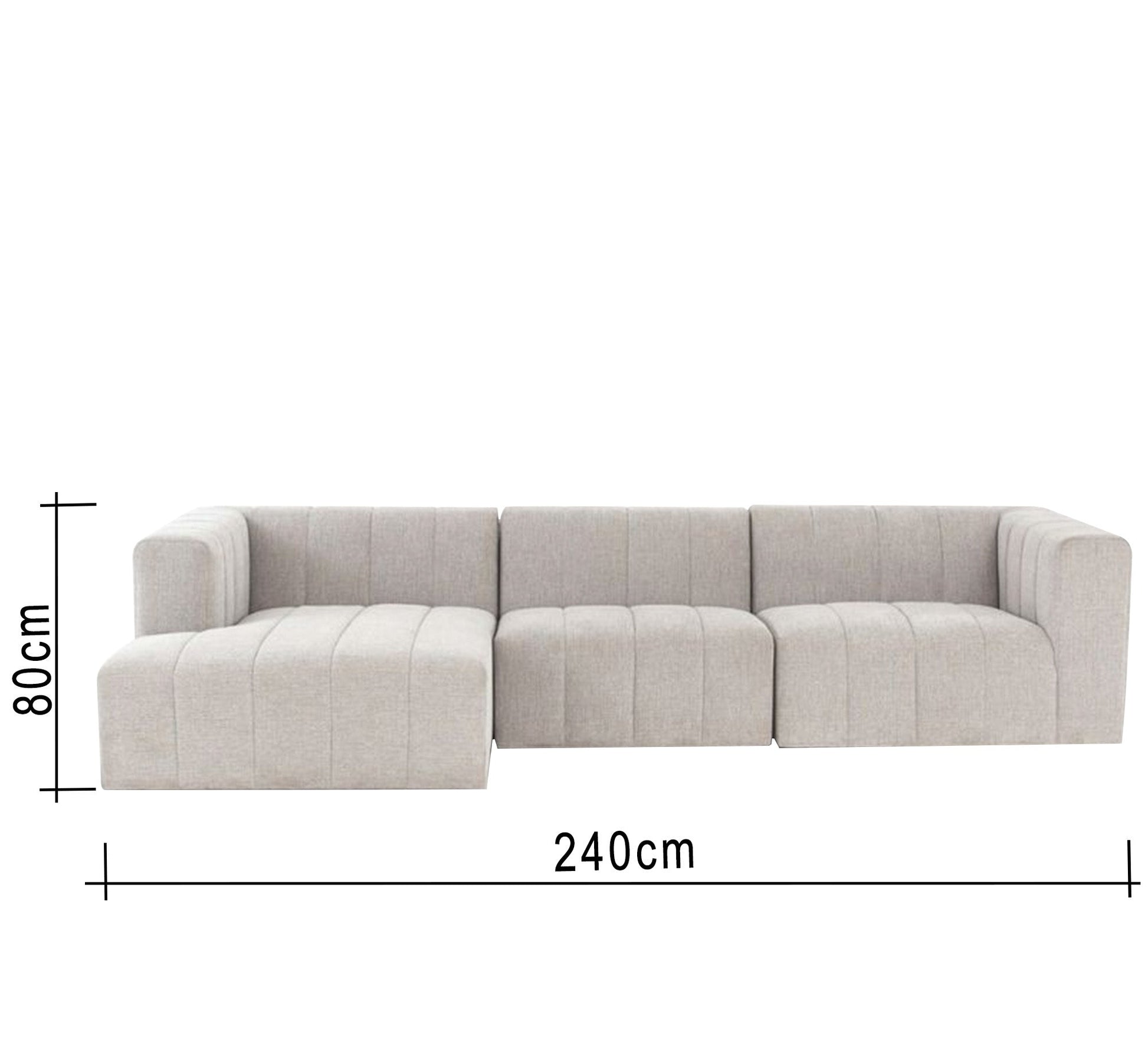 Corner elegant light gray - Vitrine Furniture - L - shape sofa set
