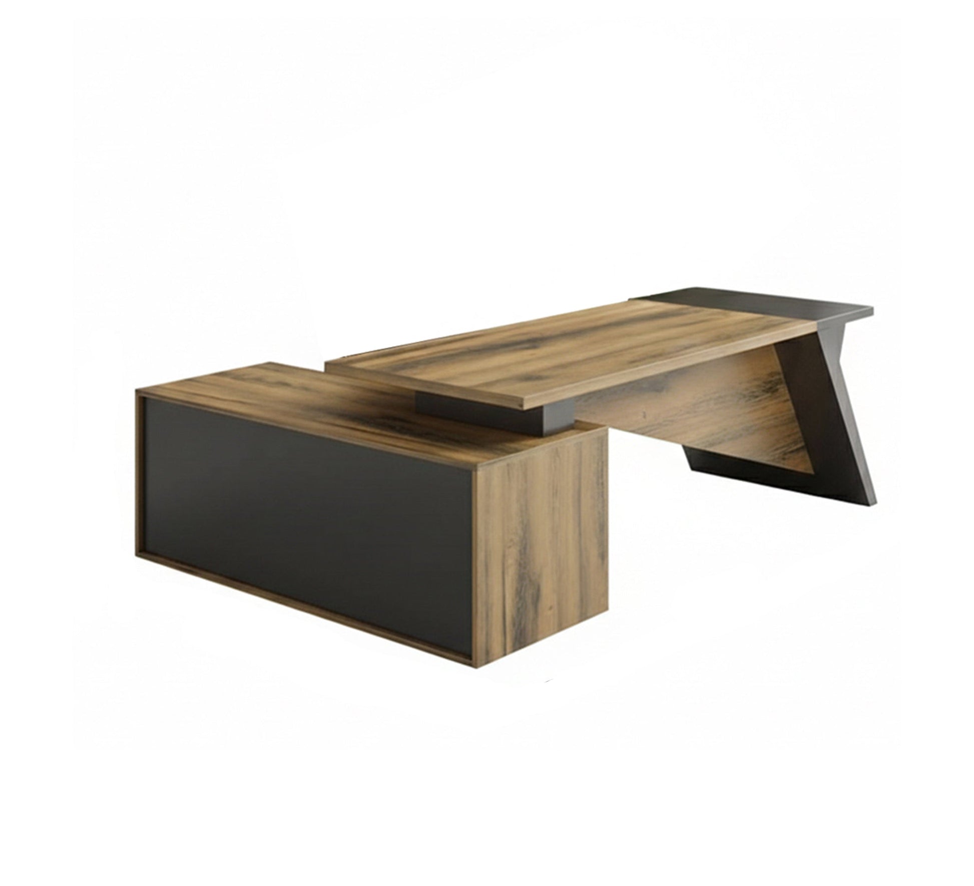 Corner Executive Desk with Black Side Drawer Unit - Vitrine Furniture - Furniture