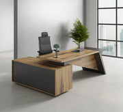 Corner Executive Desk with Black Side Drawer Unit - Vitrine Furniture - Furniture
