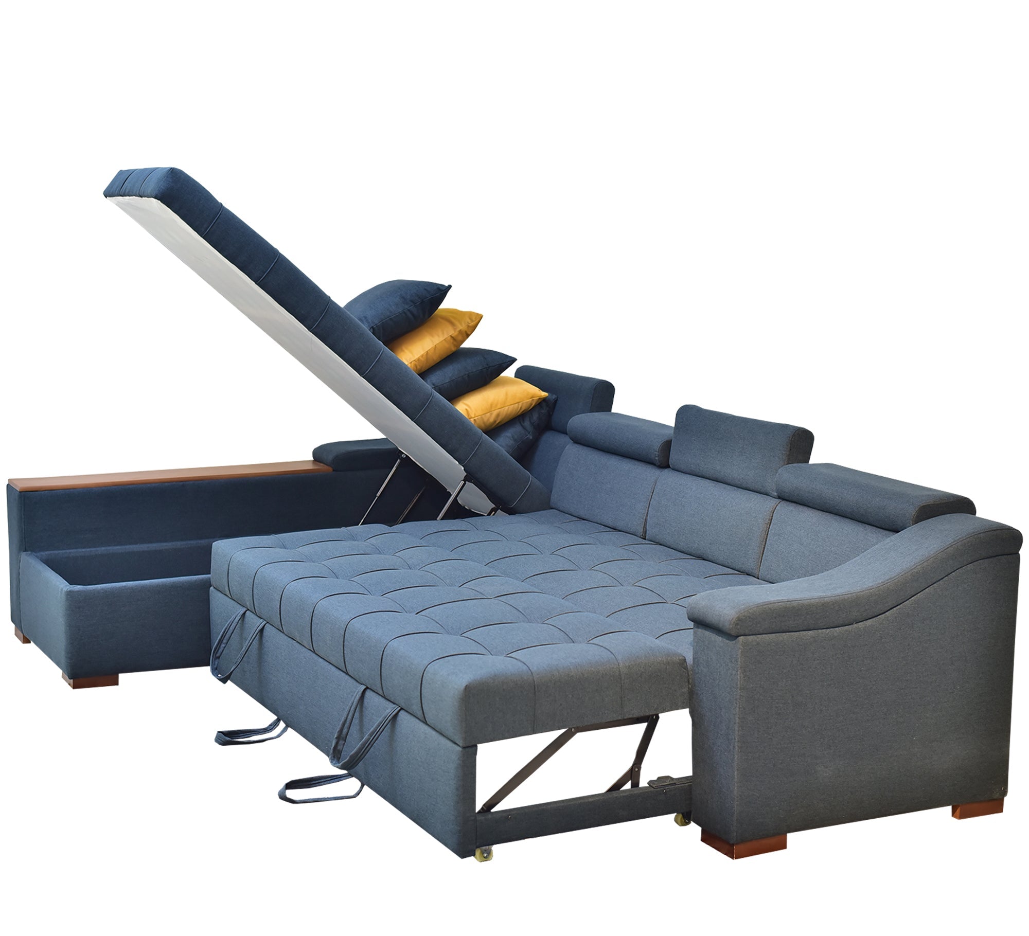 Corner in indigo color - Vitrine Furniture - Sofa bed