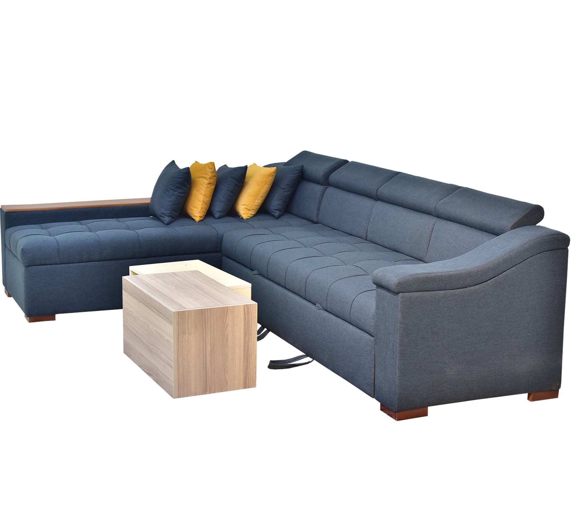 Corner in indigo color - Vitrine Furniture - Sofa bed