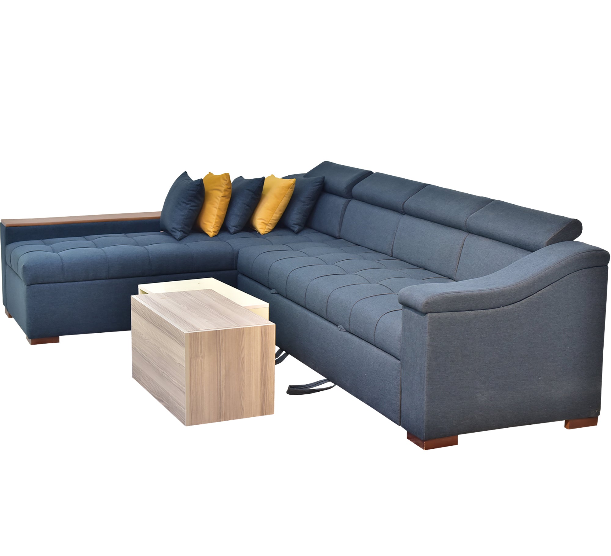 Corner in indigo color - Vitrine Furniture - Sofa bed