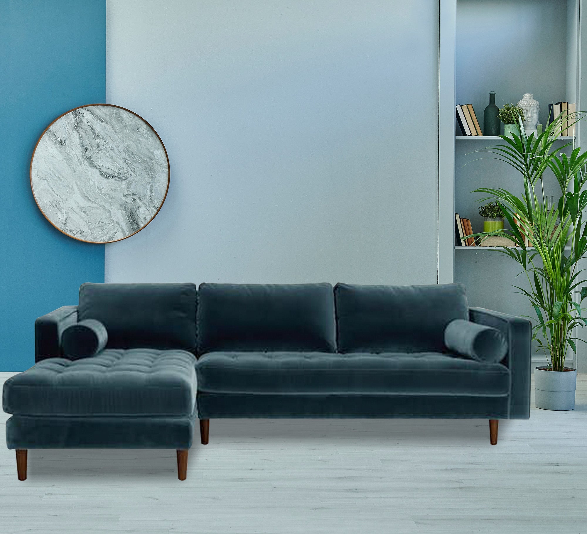 Corner it Genzari beads capotnih base - Vitrine Furniture - L - shape sofa set