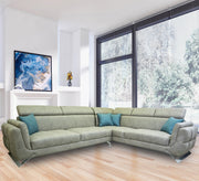 Corner: Stylish Grey & Blue Accent Pillows - Vitrine Furniture - L - shape sofa set