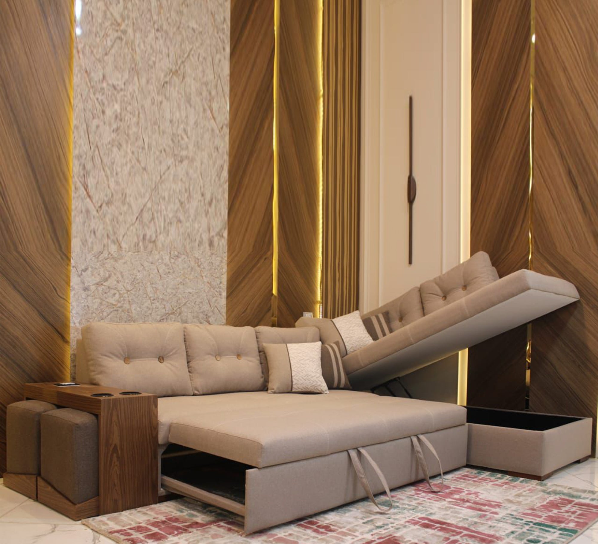 Corner with chaise longue and sofa bed - Vitrine Furniture - Furniture