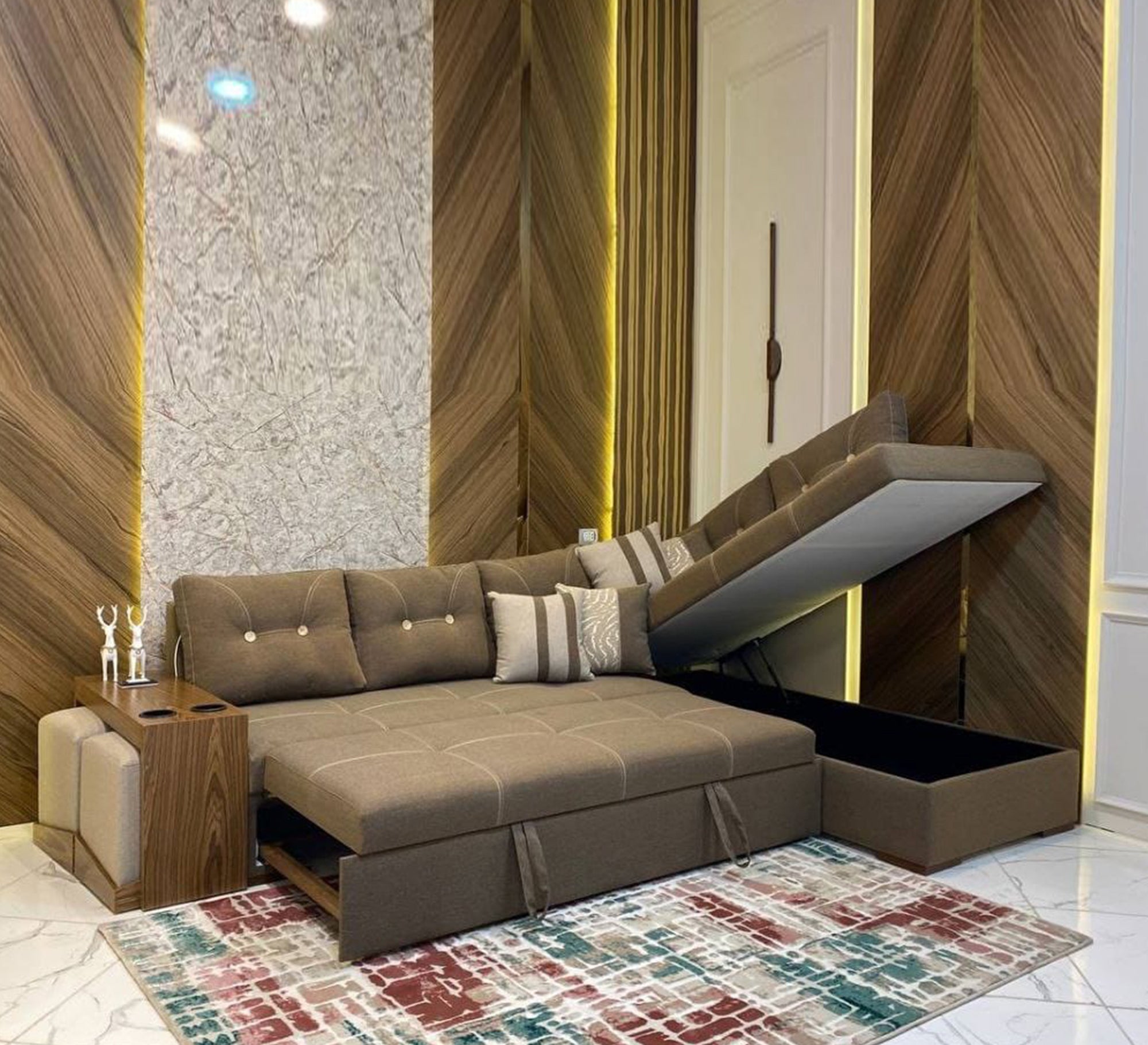 Corner with chaise longue and sofa bed - Vitrine Furniture - Furniture