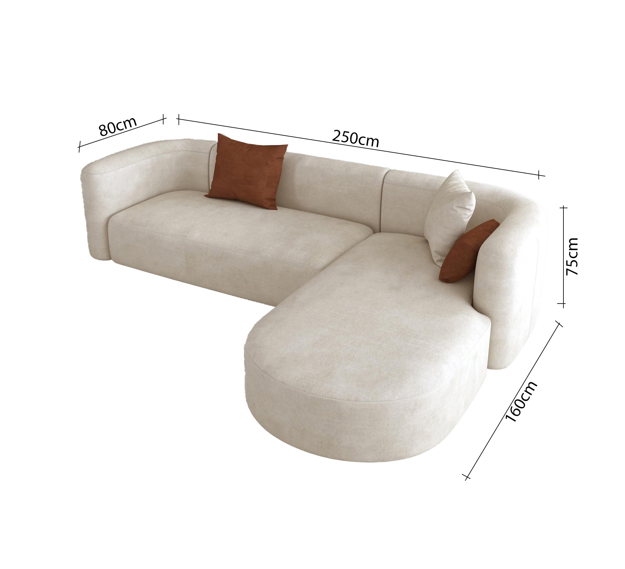 Corner with chaise longue with rounded ends - Vitrine Furniture - Furniture