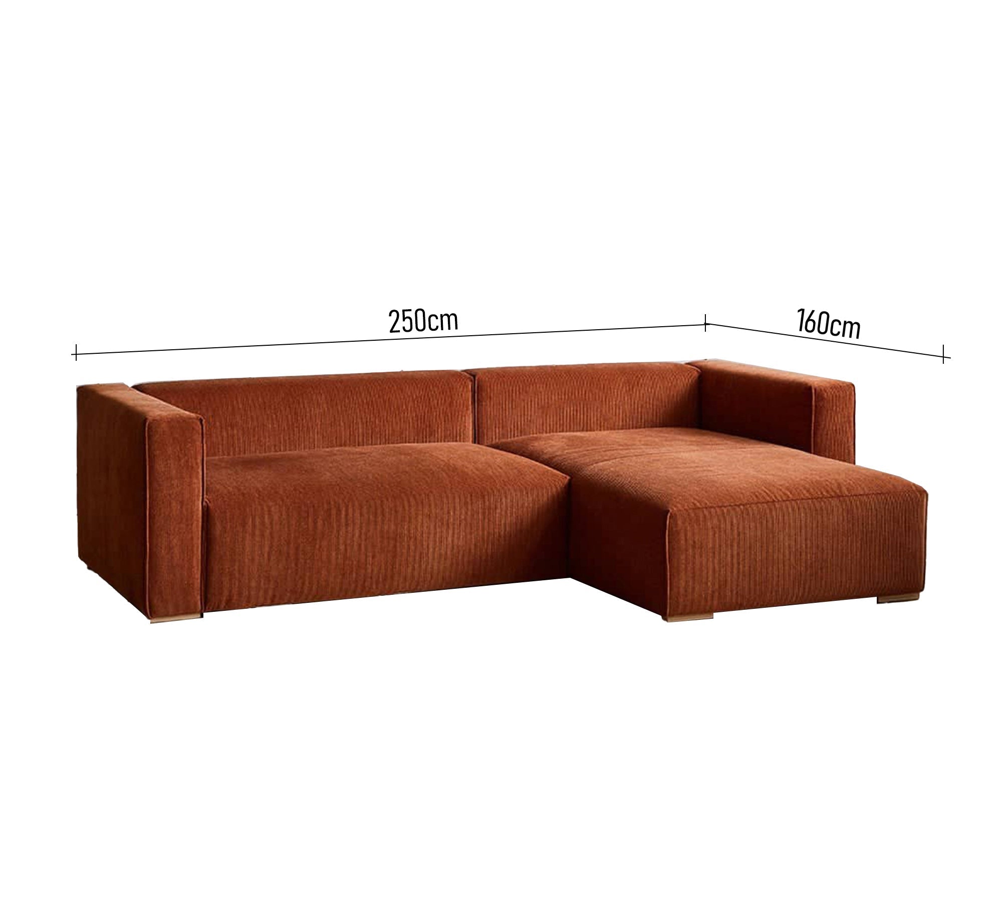 Corner with soft velvet upholstery - Vitrine Furniture - L-shape sofa set