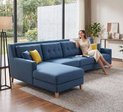Cornered with capitone cushions for the backrest - Vitrine Furniture - L - shape sofa set