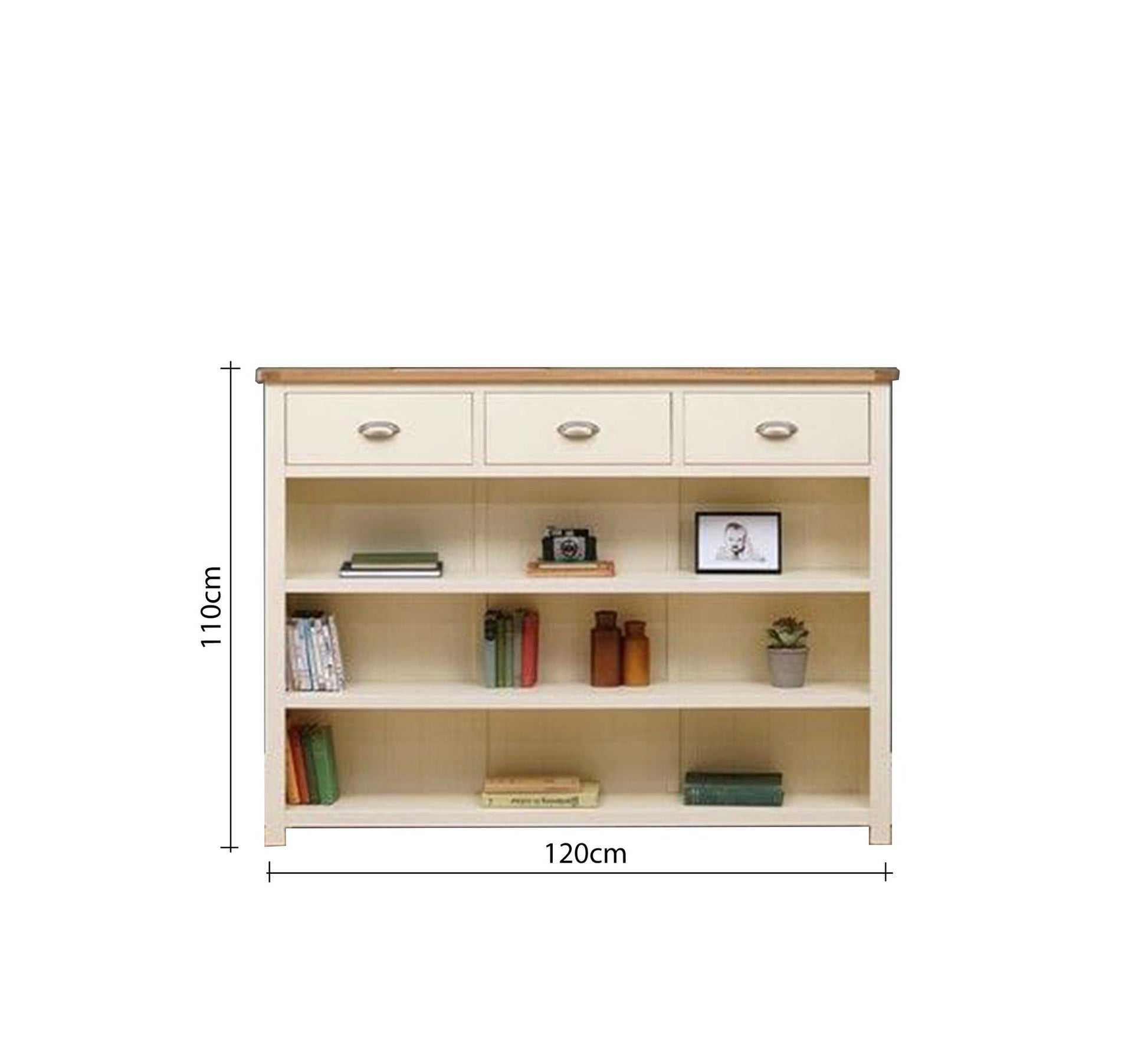 Cream bookcase with lower drawers and shelves - Vitrine Furniture - Furniture