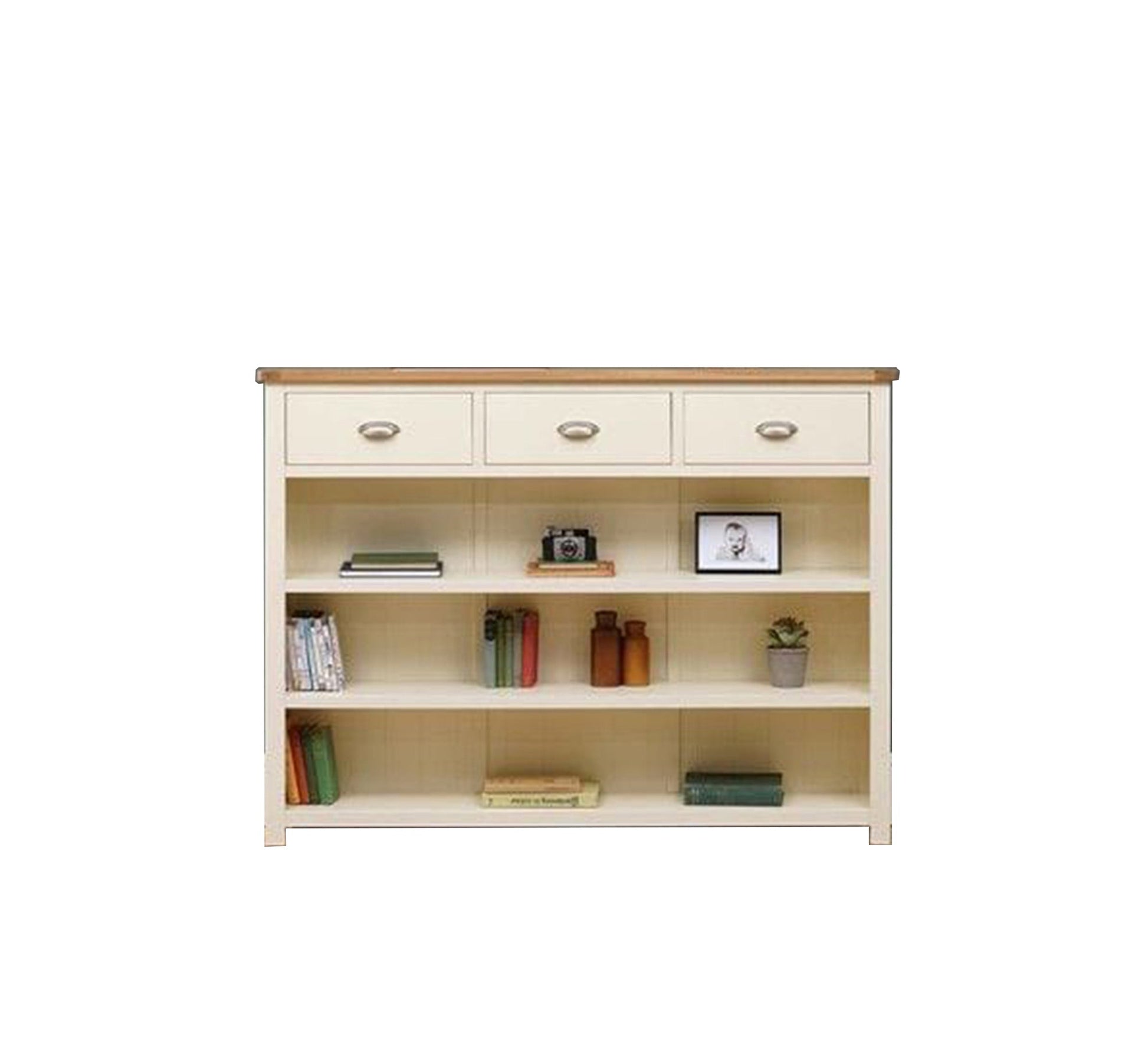 Cream bookcase with lower drawers and shelves - Vitrine Furniture - Furniture