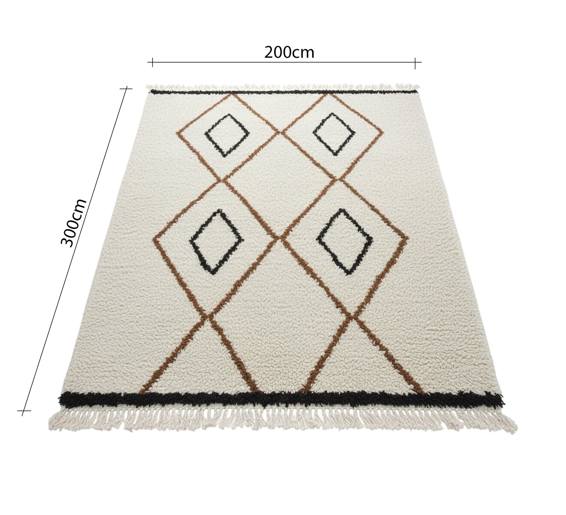 Creamy floor rug with triangular stripes - Vitrine Furniture - Accessories