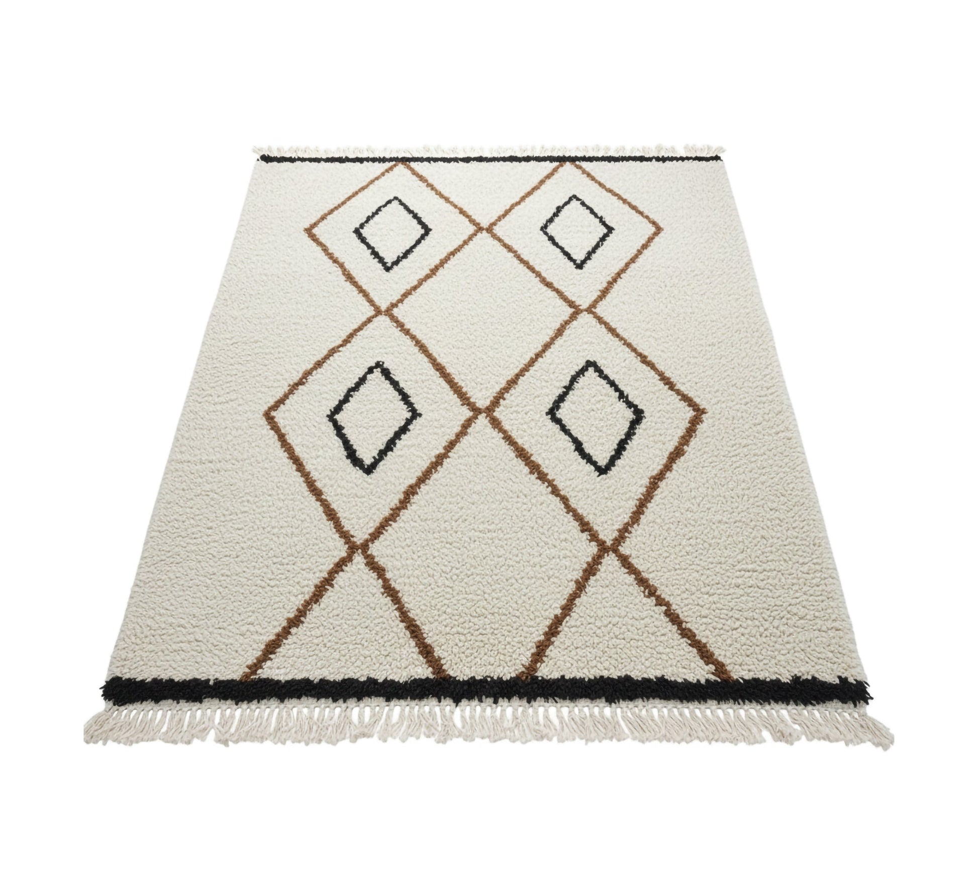 Creamy floor rug with triangular stripes - Vitrine Furniture - Accessories