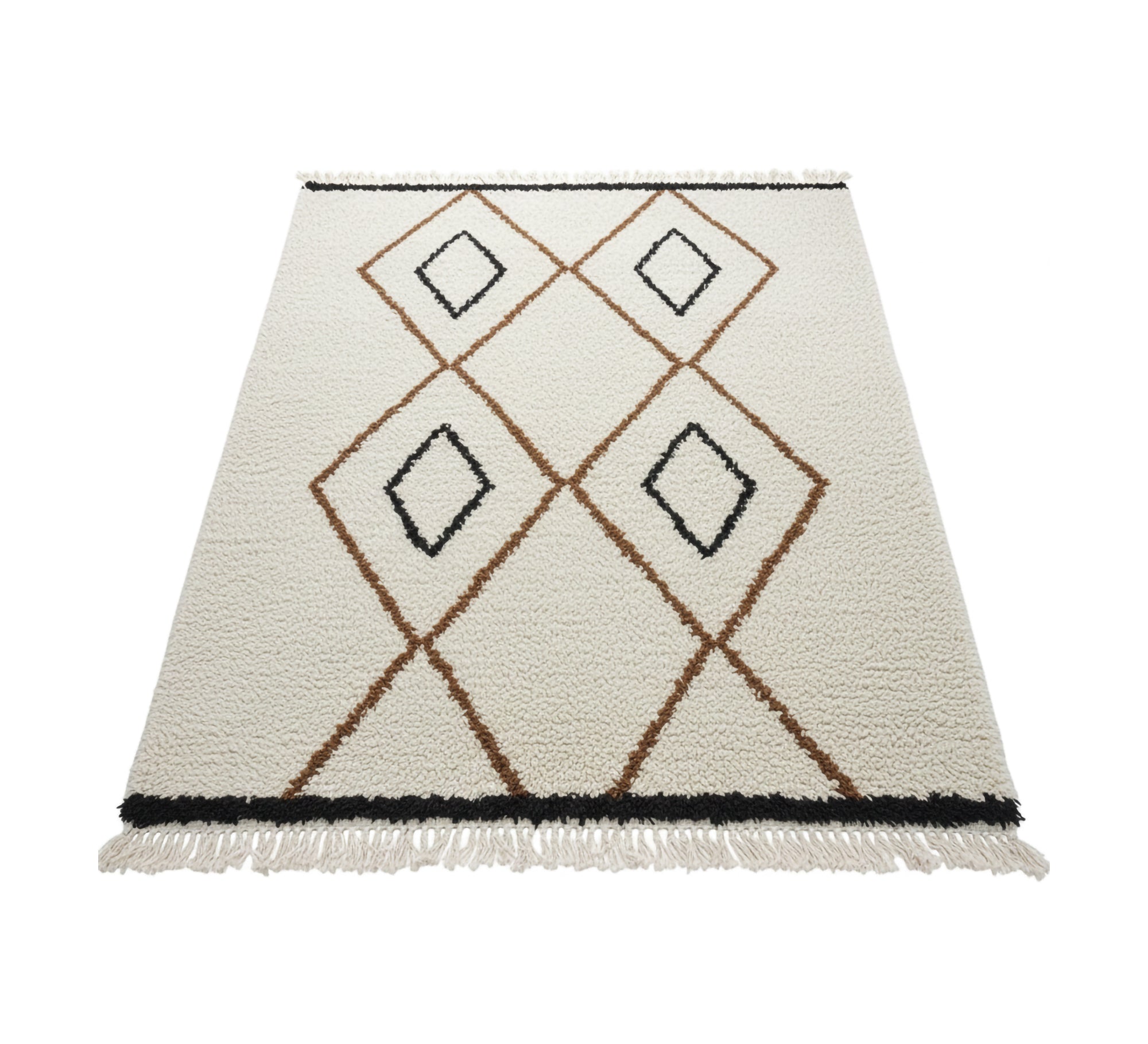 Creamy floor rug with triangular stripes - Vitrine Furniture - Accessories
