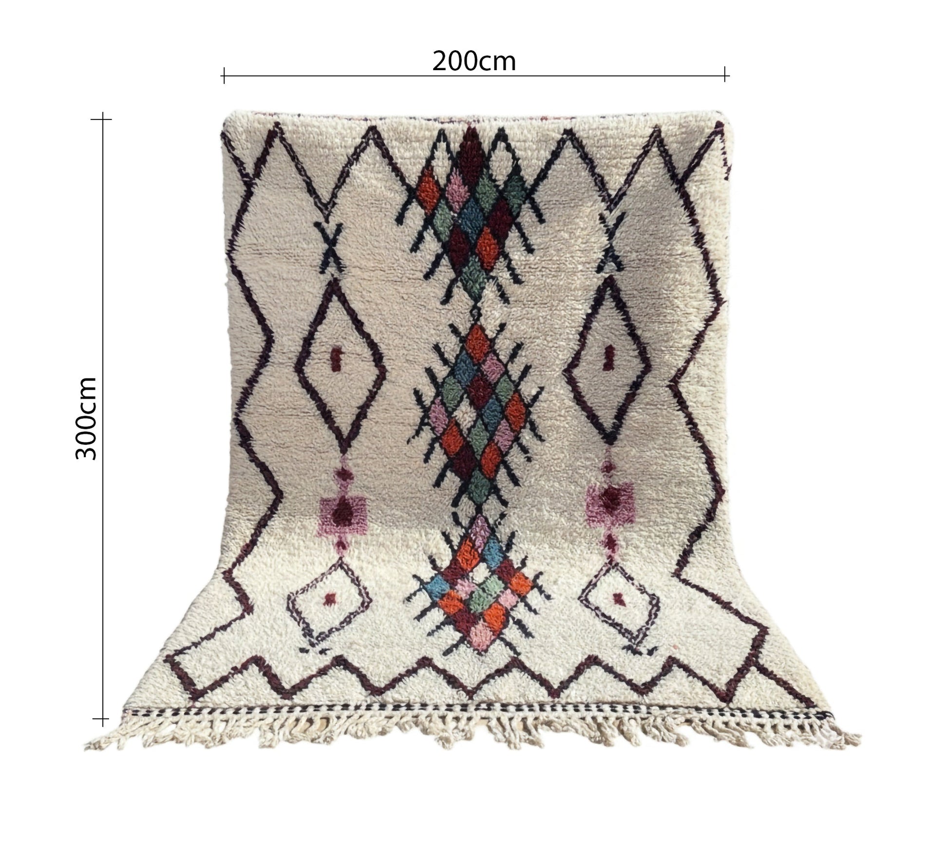 Creamy floor rug with triangular stripes - Vitrine Furniture - Accessories