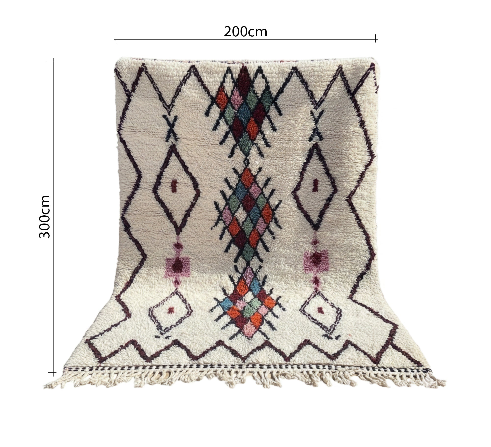 Creamy floor rug with triangular stripes - Vitrine Furniture - Accessories
