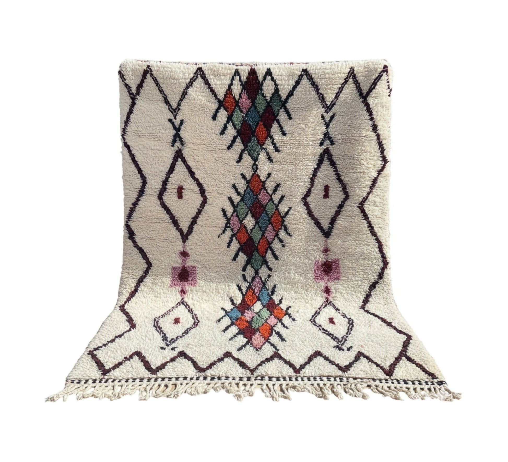 Creamy floor rug with triangular stripes - Vitrine Furniture - Accessories