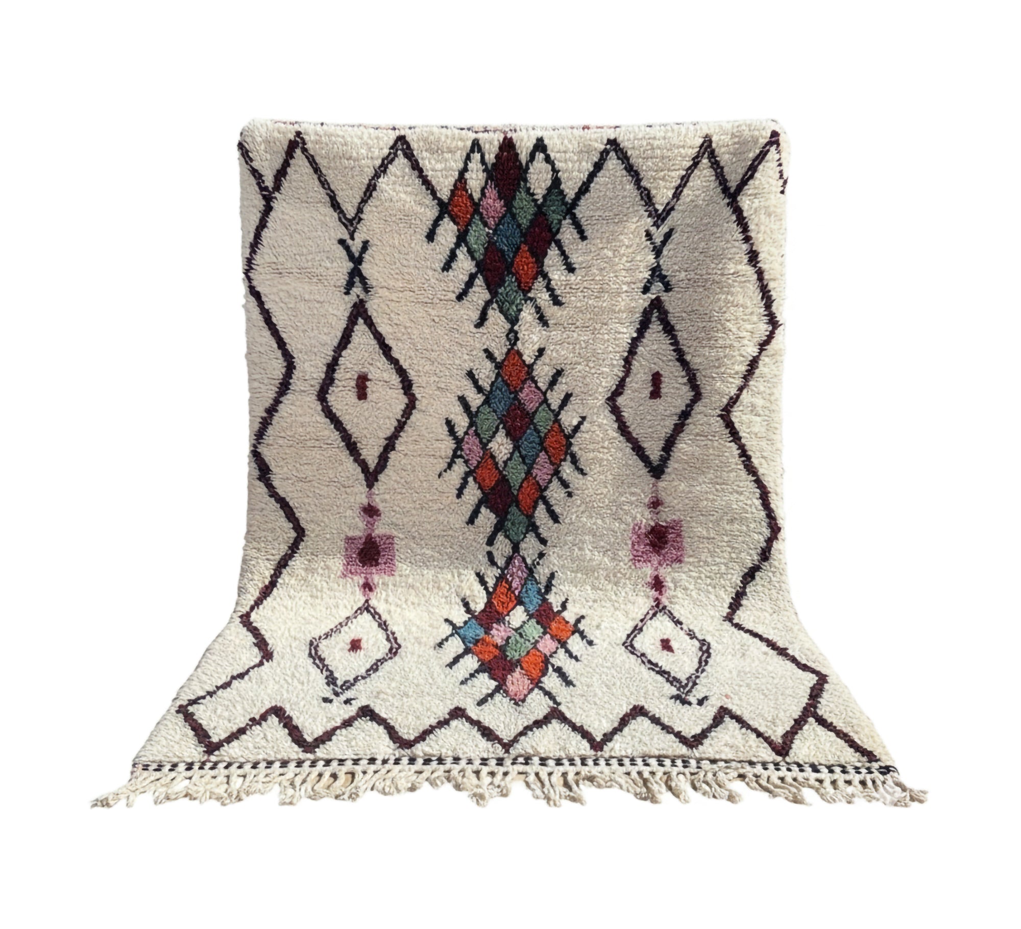 Creamy floor rug with triangular stripes - Vitrine Furniture - Accessories