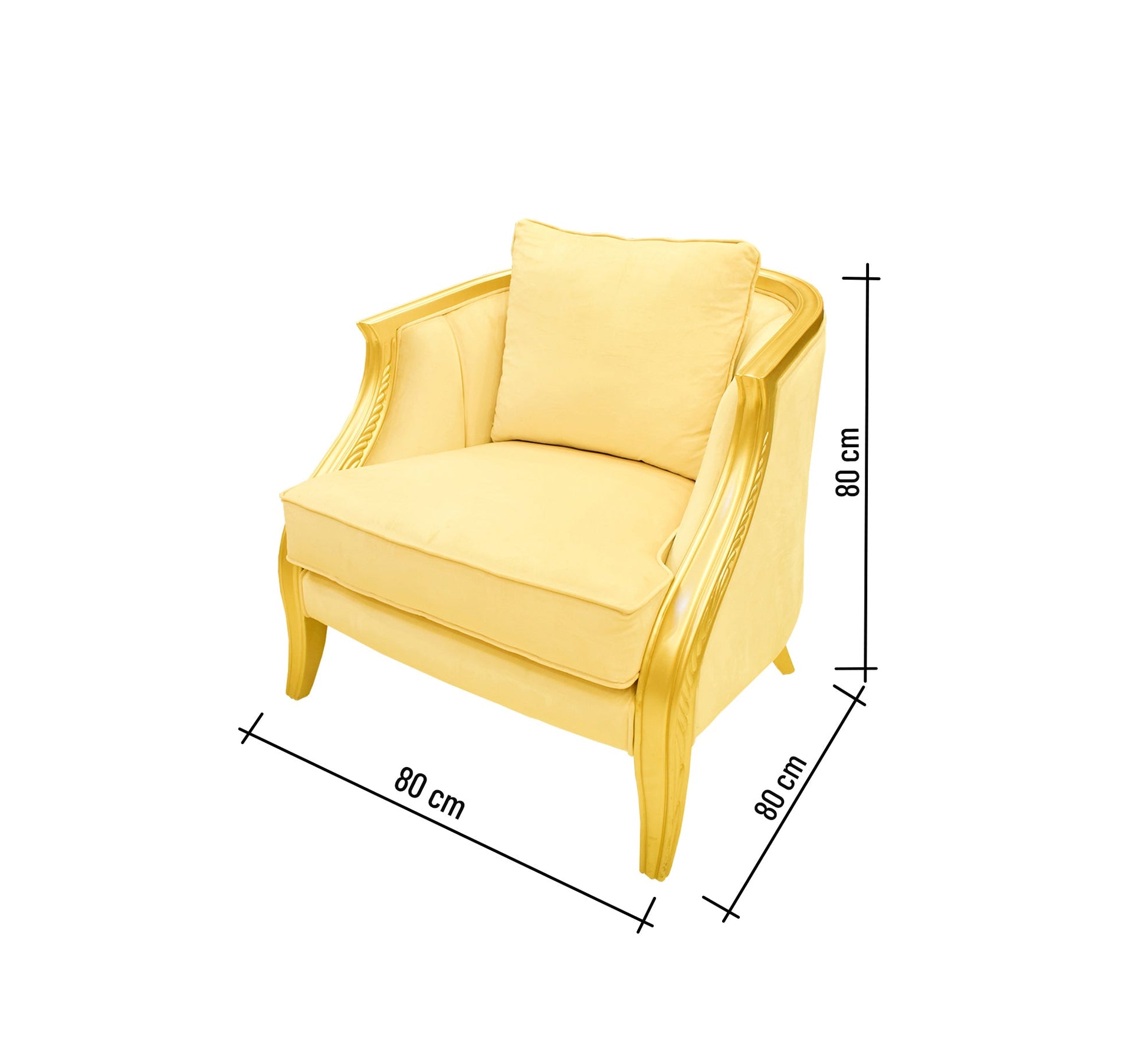 Creamy Golden Sofa with High Armrests & Legs - Vitrine Furniture - Living room sets