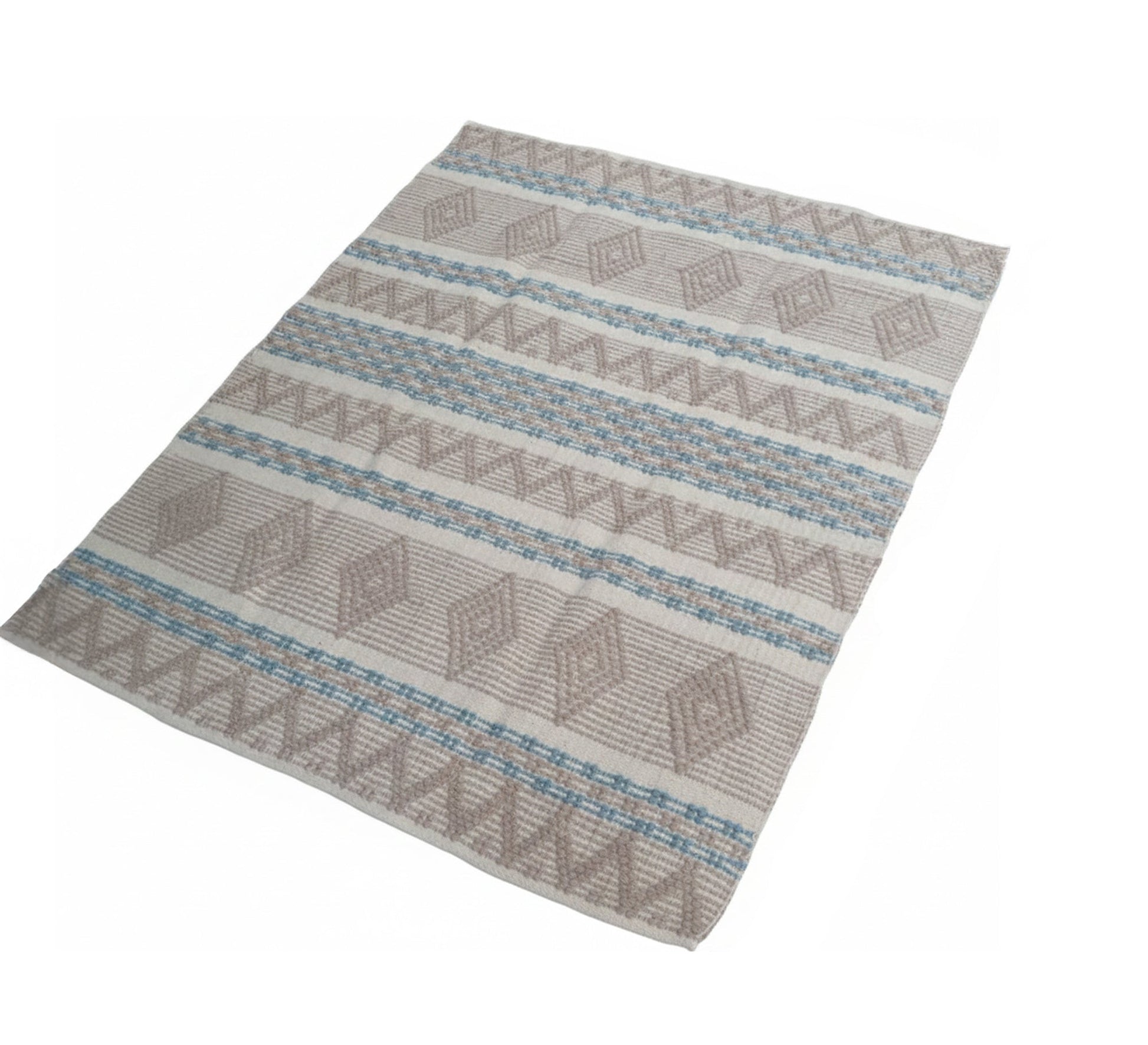 Creamy rug with a diamond zigzag pattern - Vitrine Furniture - Accessories
