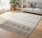 Creamy rug with a diamond zigzag pattern - Vitrine Furniture - Accessories