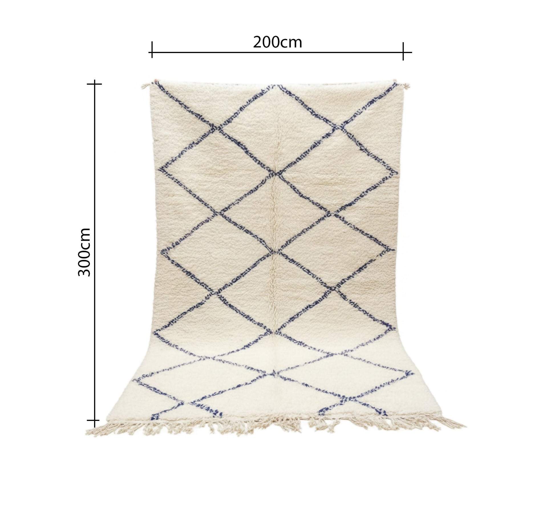 Creamy rug with a navy diamond mesh - Vitrine Furniture - Accessories