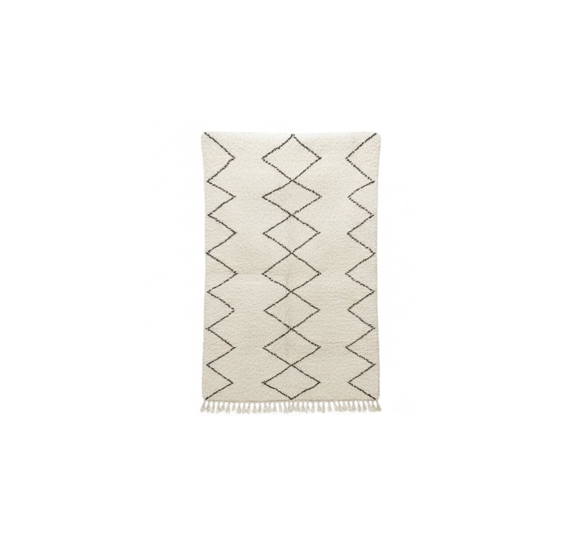 Creamy wool rug with dark zigzag stripes - Vitrine Furniture - Accessories